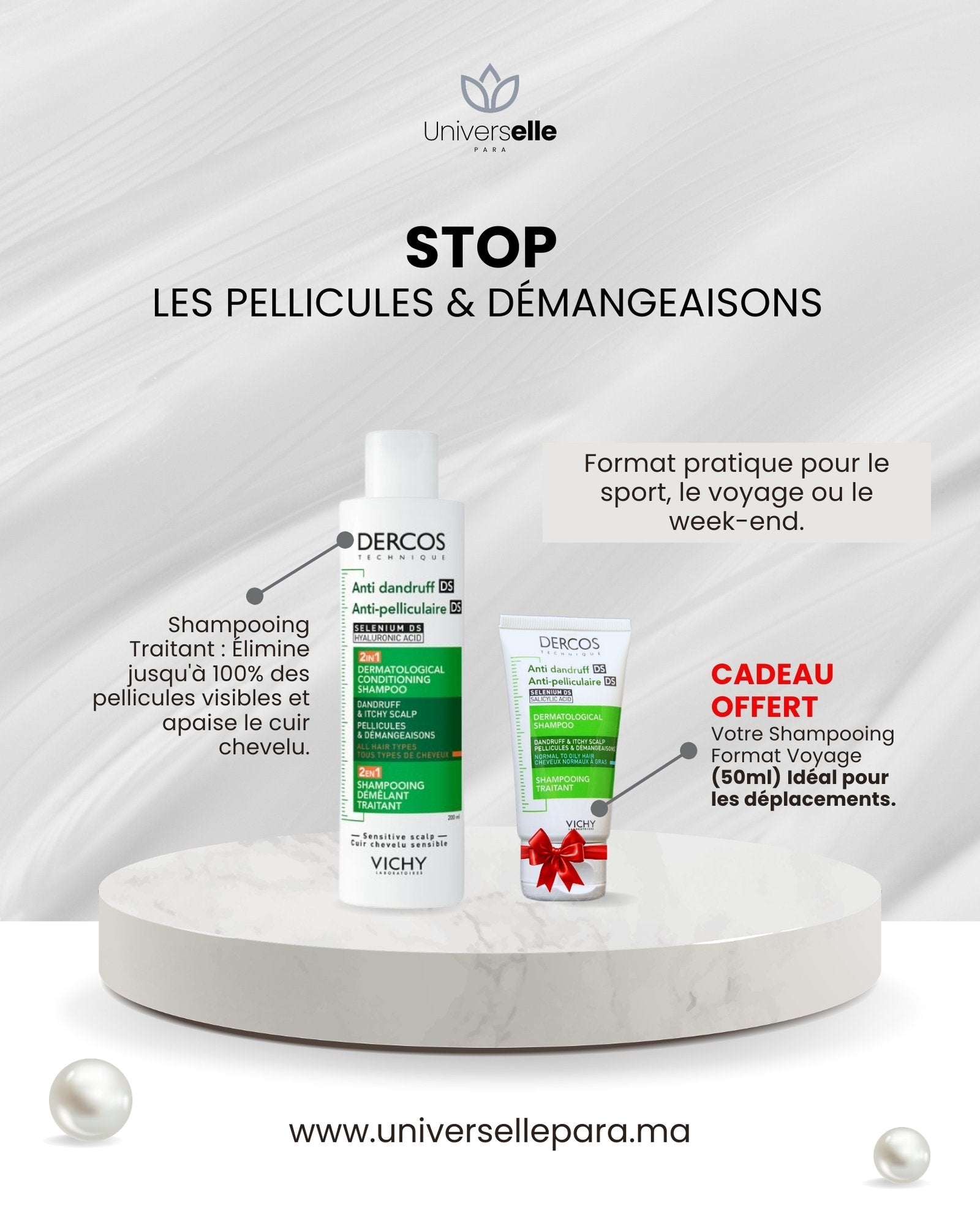 Stop Pellicules Vichy Dercos - 1 Shampooing Acheté = 1 Format Voyage Offert