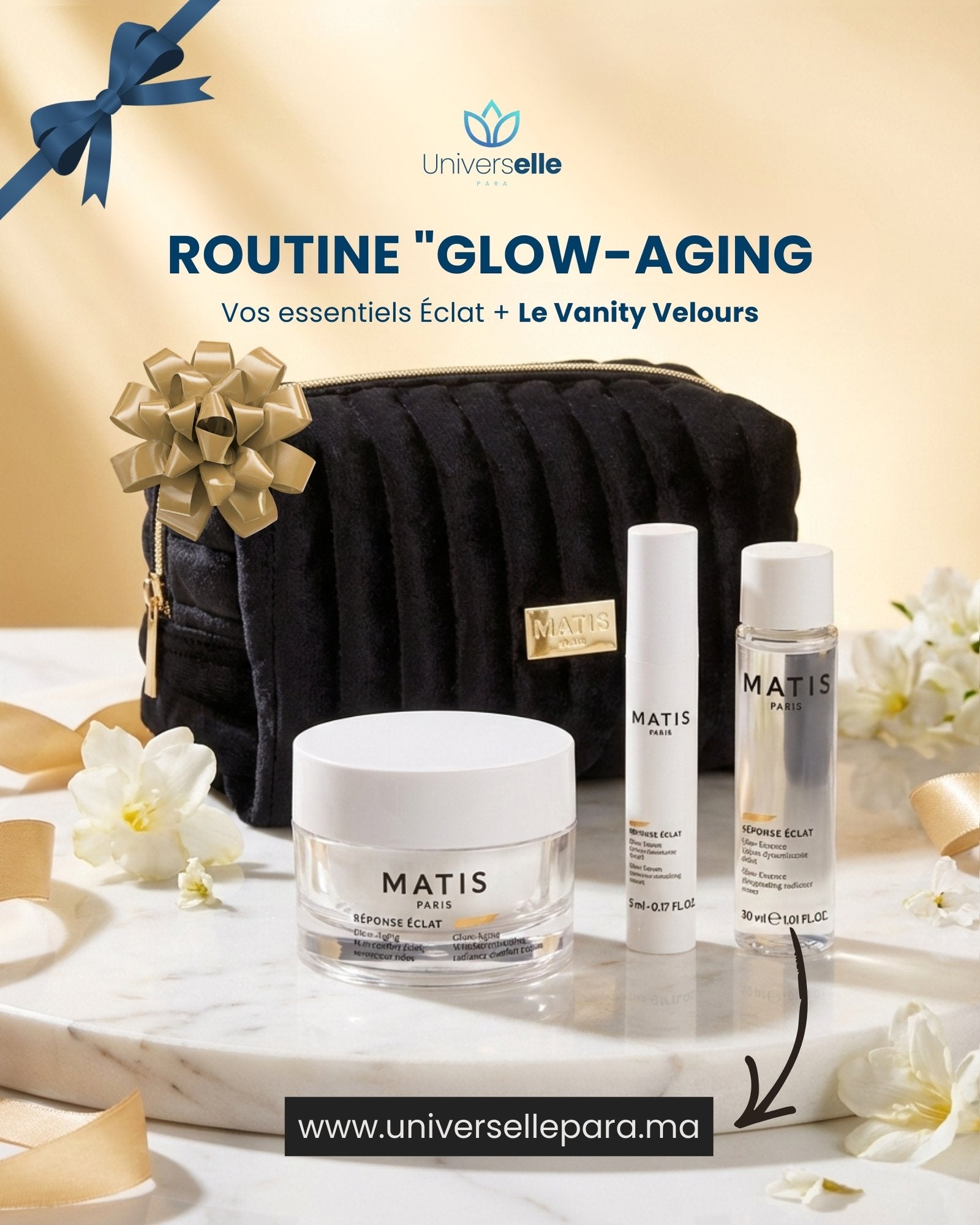 Routine Glow-Aging Matis Paris - Coffret Éclat + Vanity Velours Offert