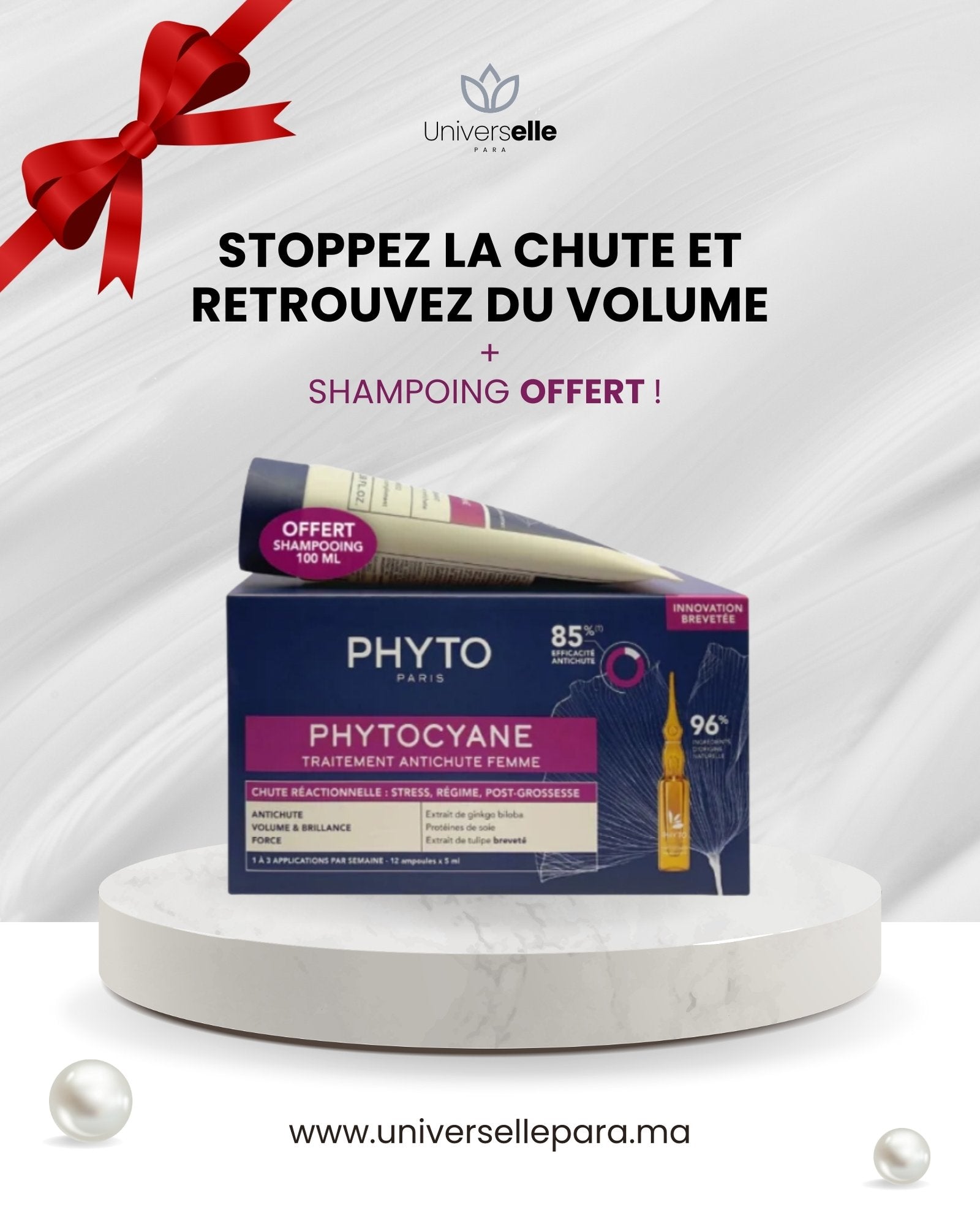 Pack Phyto Phytocyane Traitement Antichute Femme + Shampoing Offert