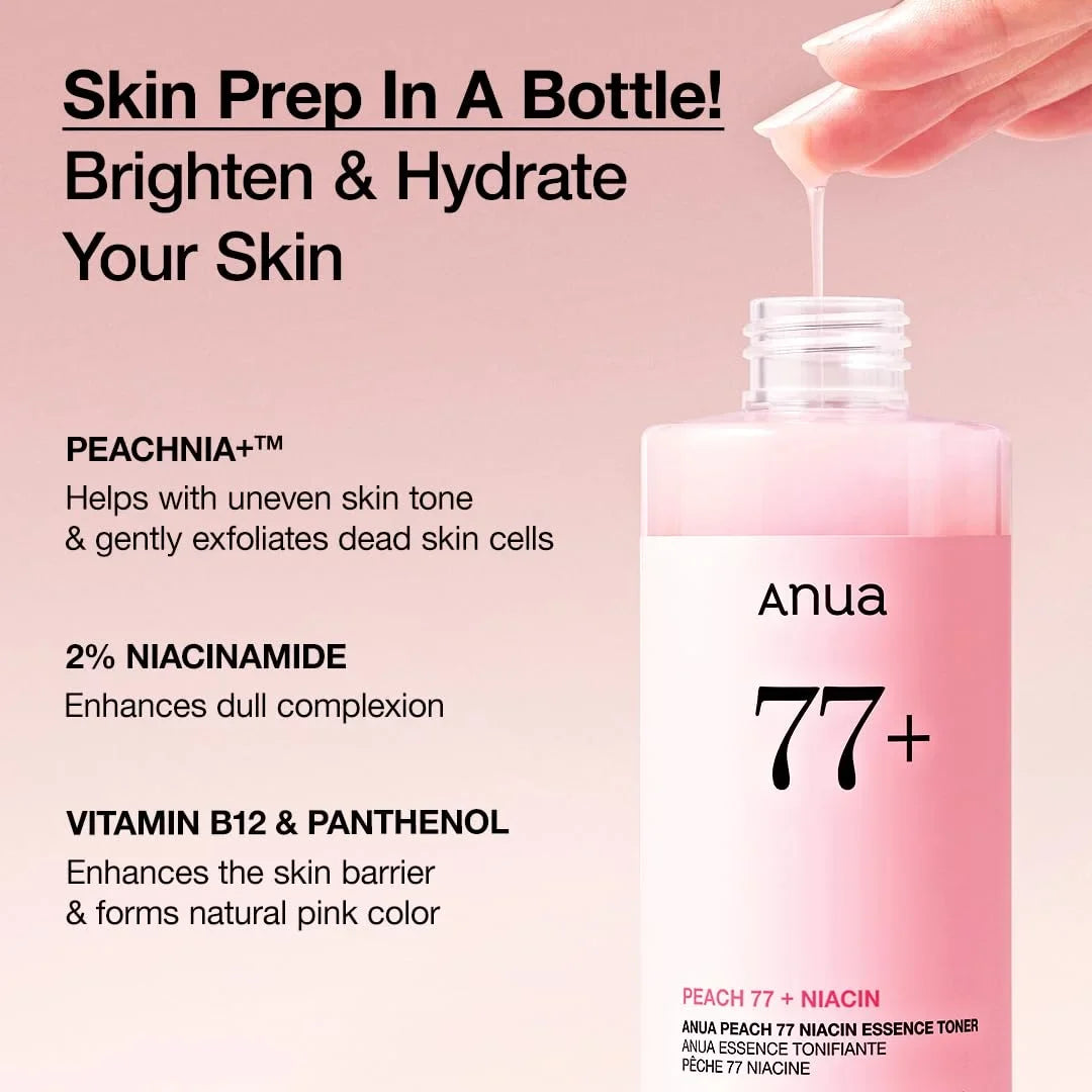 ANUA Peach 77 Niacin Essence Toner 250ml Lotion Tonique Éclaircissante Niacinamide