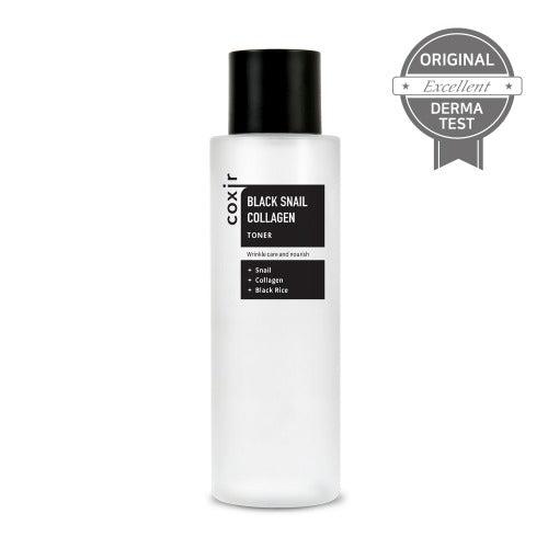 COXIR Black Snail Collagen Toner 150ml Tonique Hydratant Anti-Âge Bave Escargot Collagène Régénérant K-Beauty