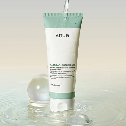 ANUA HeartleaF Succinic Moisture Cleansing Foam 150ml Mousse Nettoyante Hydratante Acide Succinique