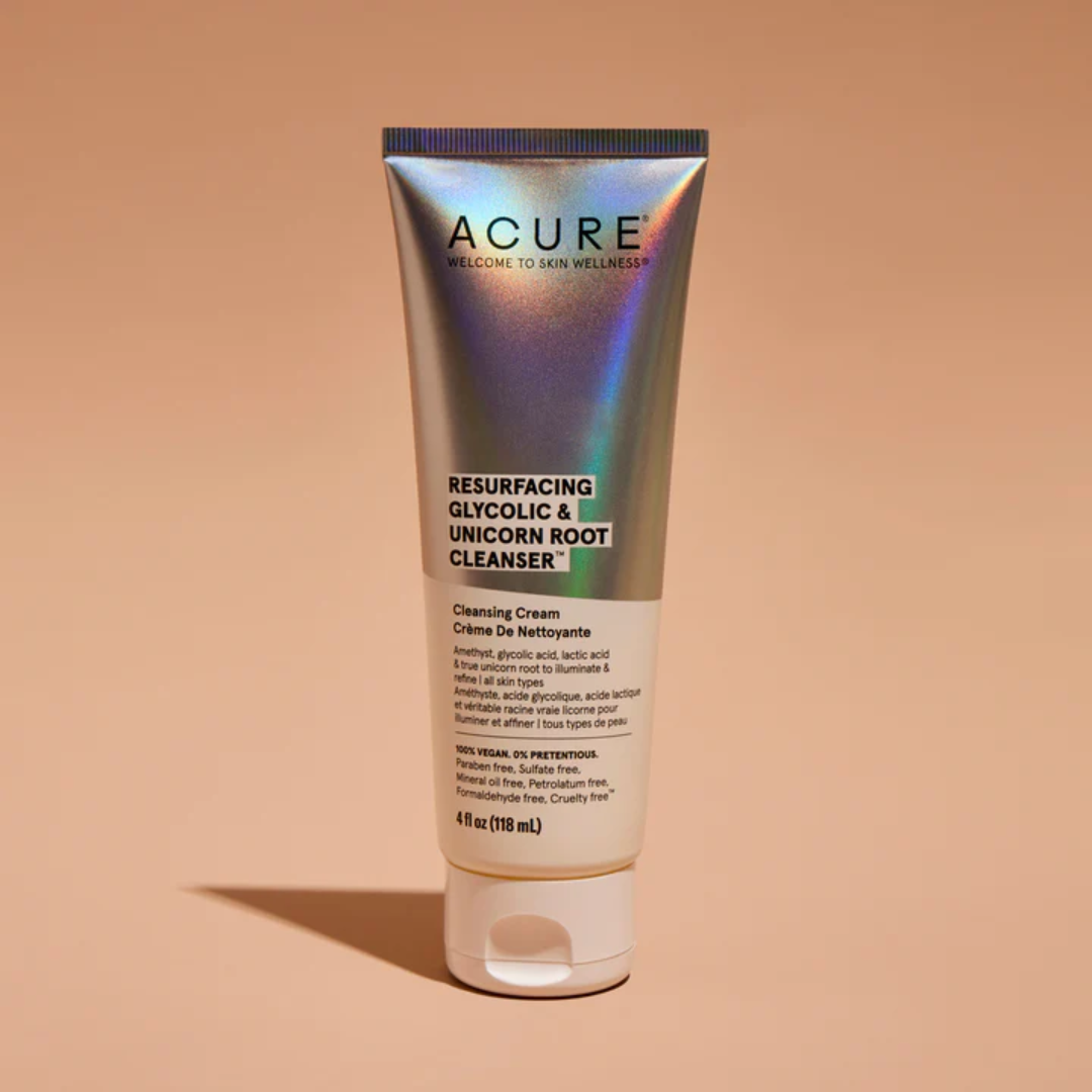 Acure Resurfacing glycolic &amp; Unicorn Root Cleanser 118ml