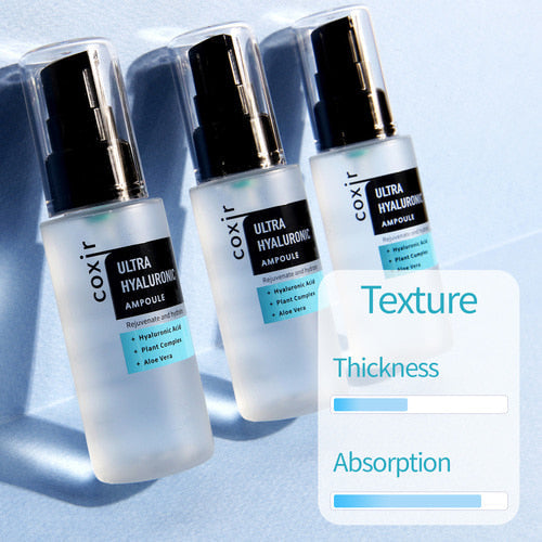 COXIR Ultra Hyaluronic Ampoule 50ml Sérum Hydratation Intense Multi-Poids Moléculaire Repulpant Anti-Rides K-Beauty