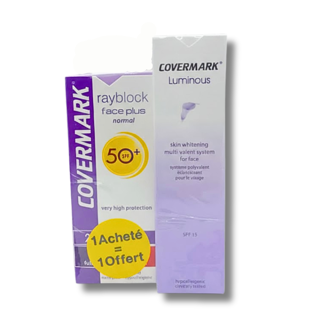 Covermark luminous Eclaircissant+Rayblock Ecran Normal Invisible Pack