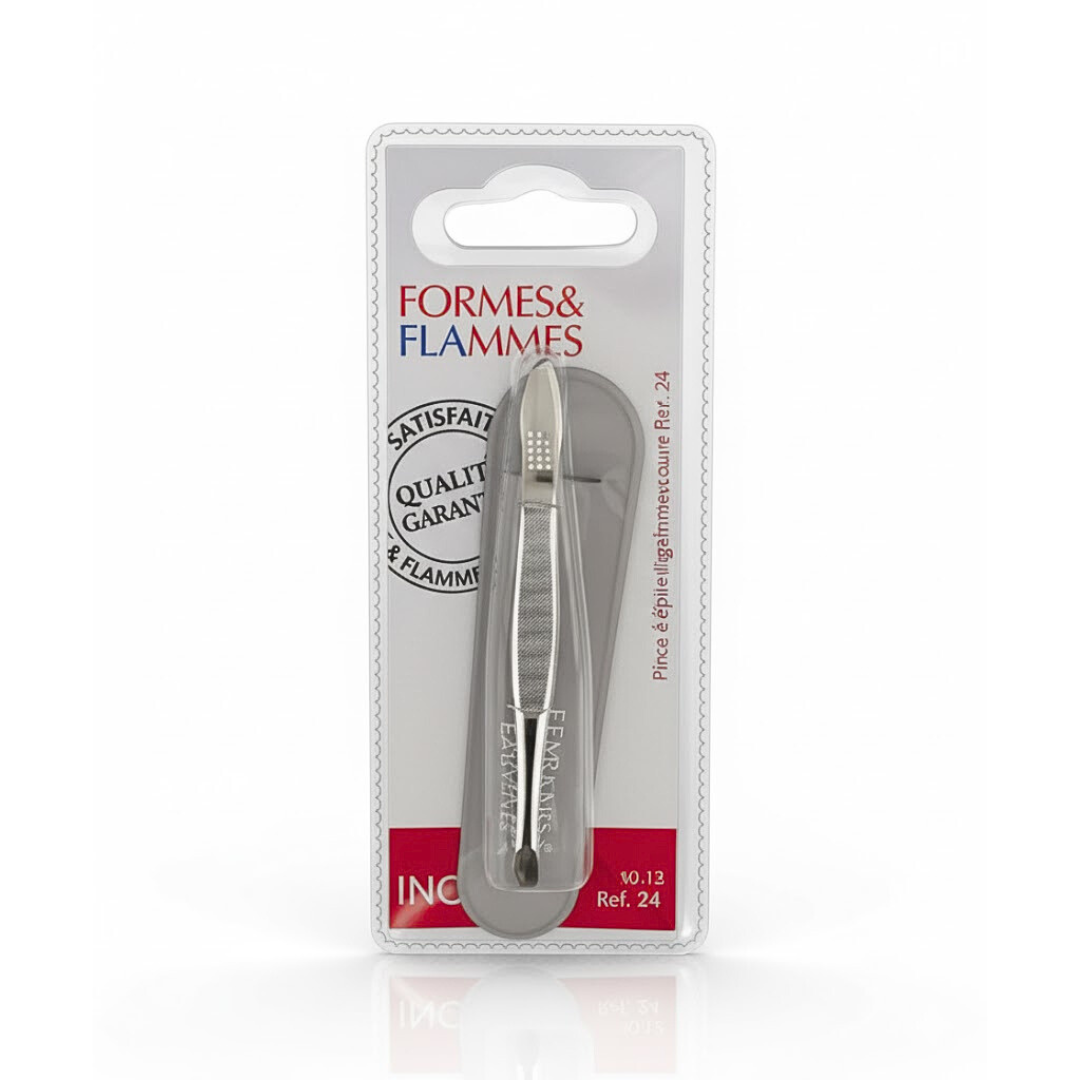 Formes&amp;Flammes Pince A Epiler Acier Forge Nikele Longue Mors Carres 9cm Refrence 18