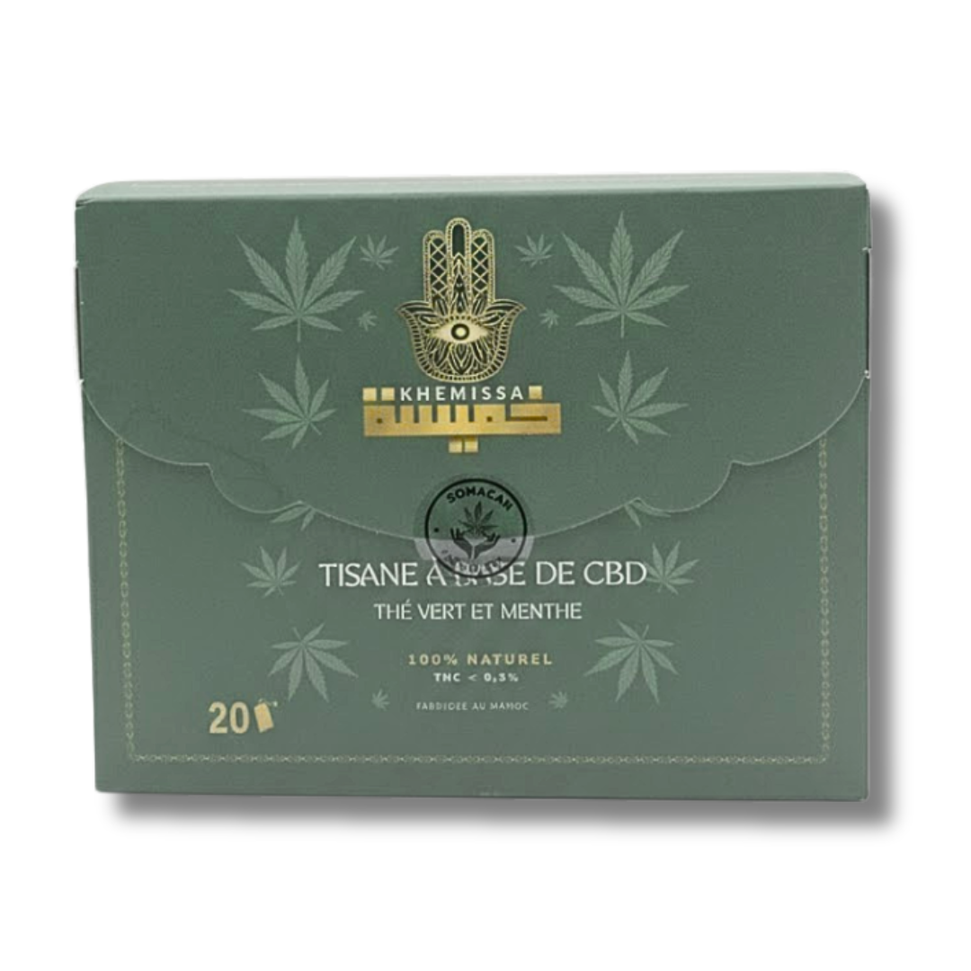 Khemissa CBD Tisane Tisane The Vert &amp; Menthe Boite De 20 Sachets