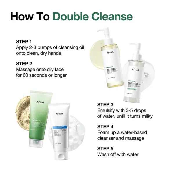ANUA Double Cleansing Duo Pack Mousse 200ml + Huile Nettoyante 150ml Nettoyage Double Peau Nette