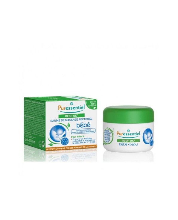 Puressentiel Resp Ok Baume de massage pectoral bébé - pot de 30 ml