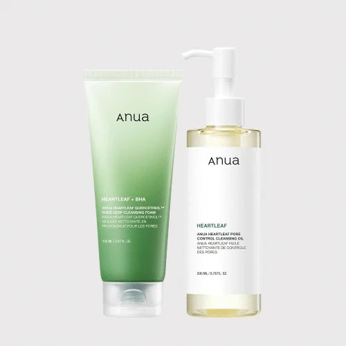 ANUA Double Cleansing Duo Pack Mousse 200ml + Huile Nettoyante 150ml Nettoyage Double Peau Nette