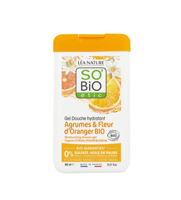 SO BIO GEL DOUCHE AGRUMES FLEURS D'ORANGER 450ML