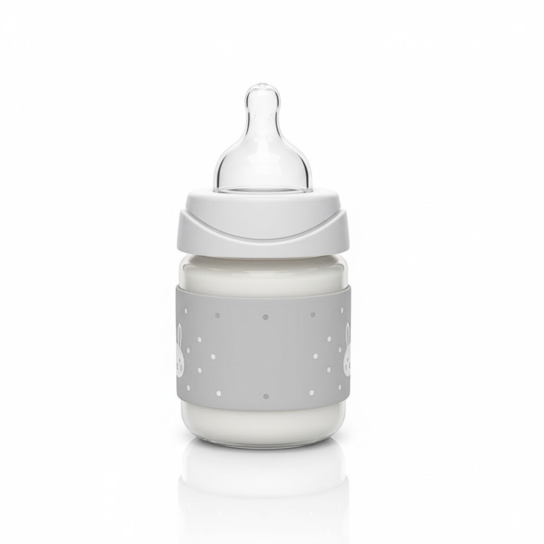 Suavinex Biberon Rabbit Avec Tetine Ronde Debit Lent +0M Gris 150ml