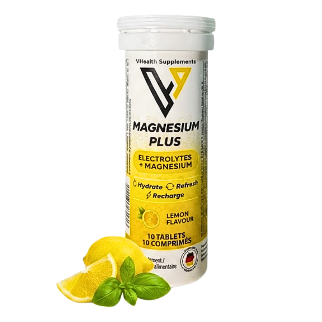 Vhealth Maghnesium Plus Électrolytes Lemon 10 Comprimes