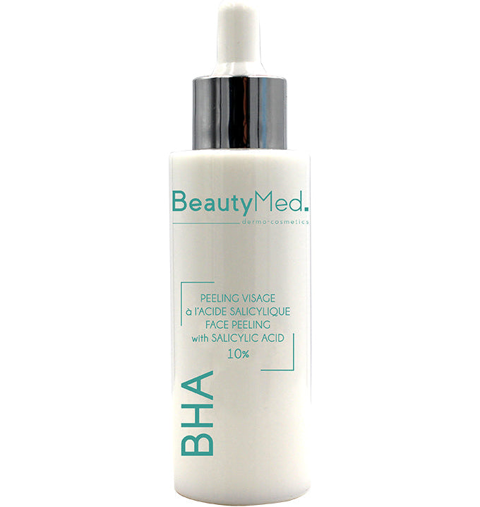 BEAUTY MED BHA Crème Peeling Visage Acide Salicylique 10% 30ml Exfoliant Anti-Imperfections Pores Affinés