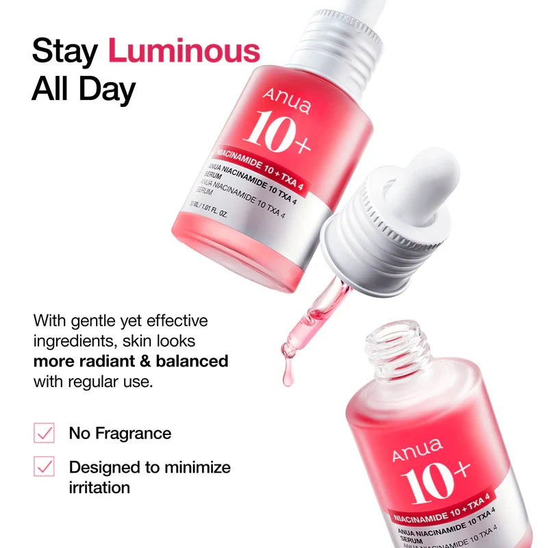 ANUA Serum Niacinamide 10% + TXA 4% 30ml Sérum Éclaircissant Anti-Taches Acide Tranexamique