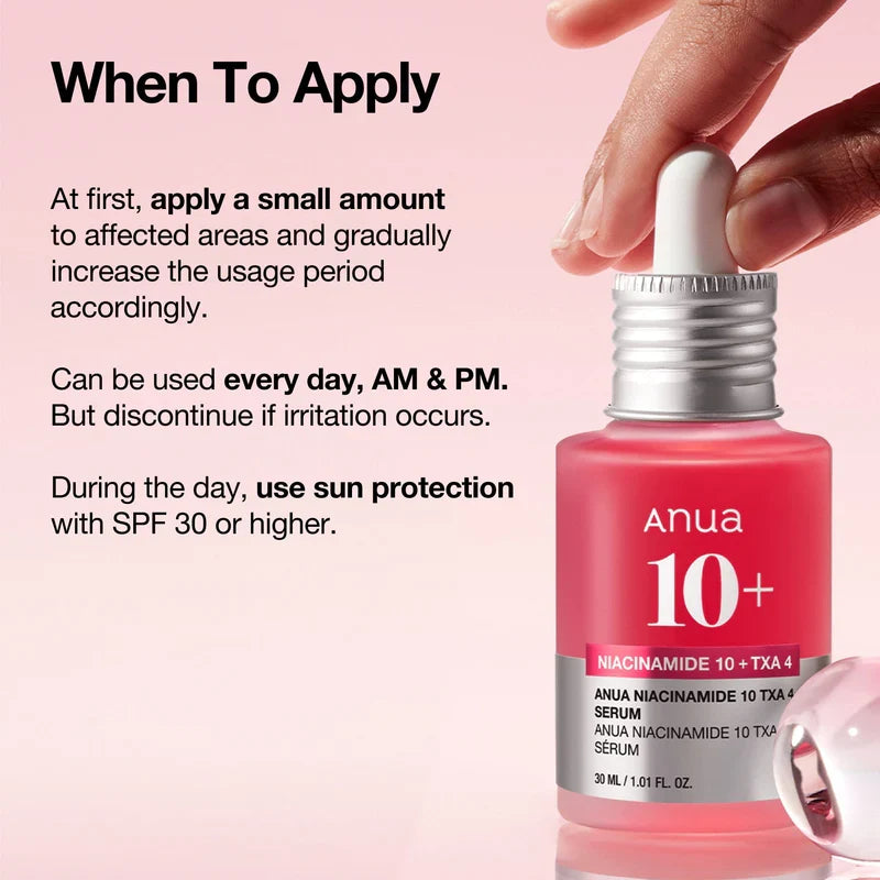 ANUA Serum Niacinamide 10% + TXA 4% 30ml Sérum Éclaircissant Anti-Taches Acide Tranexamique