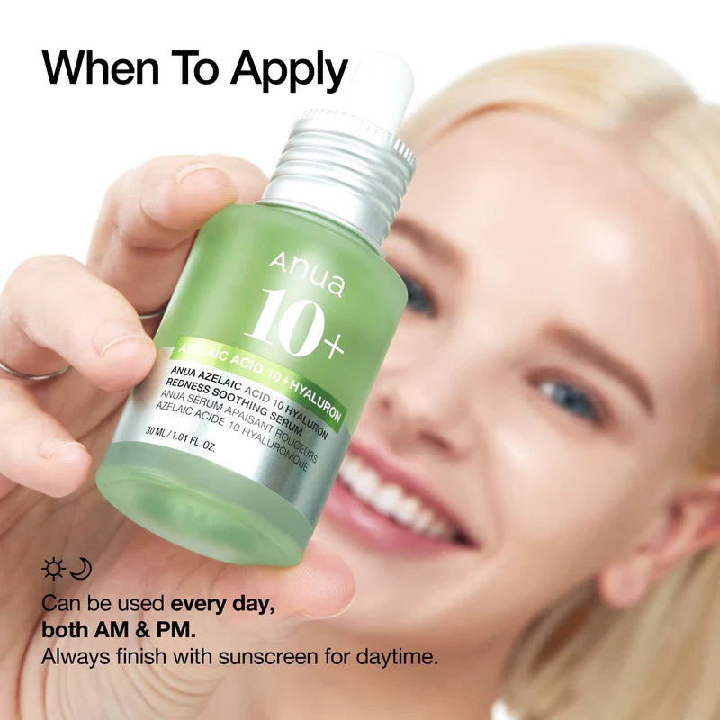 ANUA Azelaic Acid 10% Serum Hyaluronique 30ml Anti-Imperfections Éclat Taches Pigmentaires
