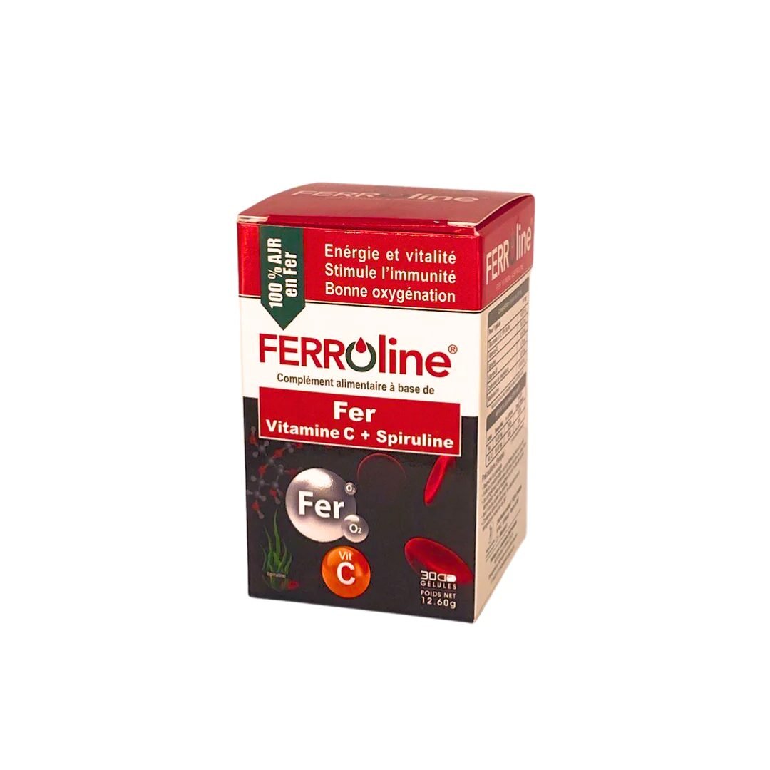 Ferroline Fer vitamine C &amp; Spiruline 30gelules