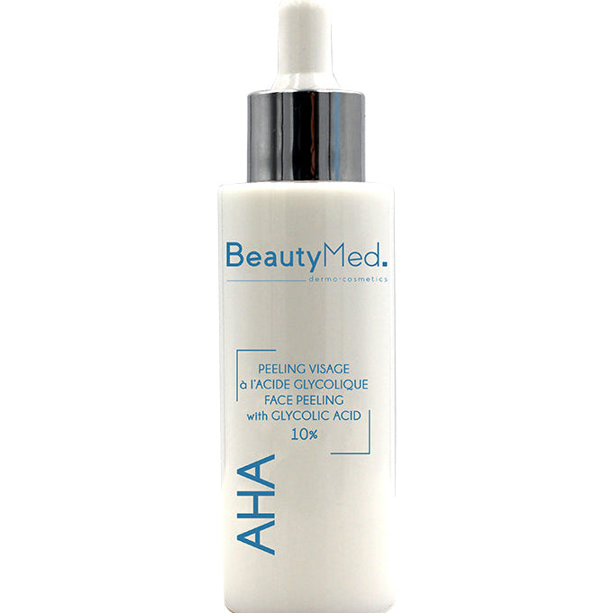 BEAUTY MED AHA Crème Peeling Visage Acide Glycolique 10% 30ml Exfoliant Anti-Âge Éclat Renouvellement Cellulaire