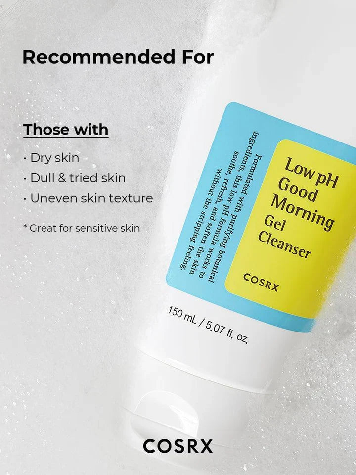 COSRX Low PH Good Morning Gel Cleanser 150ml Gel Nettoyant Visage pH Doux Tea Tree Nettoyage Délicat Peaux Sensibles