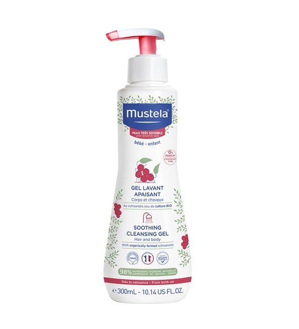 Mustela Gel Lavant Apaisant Corps Et Cheveux Peaux Tres Sensibles 300ml